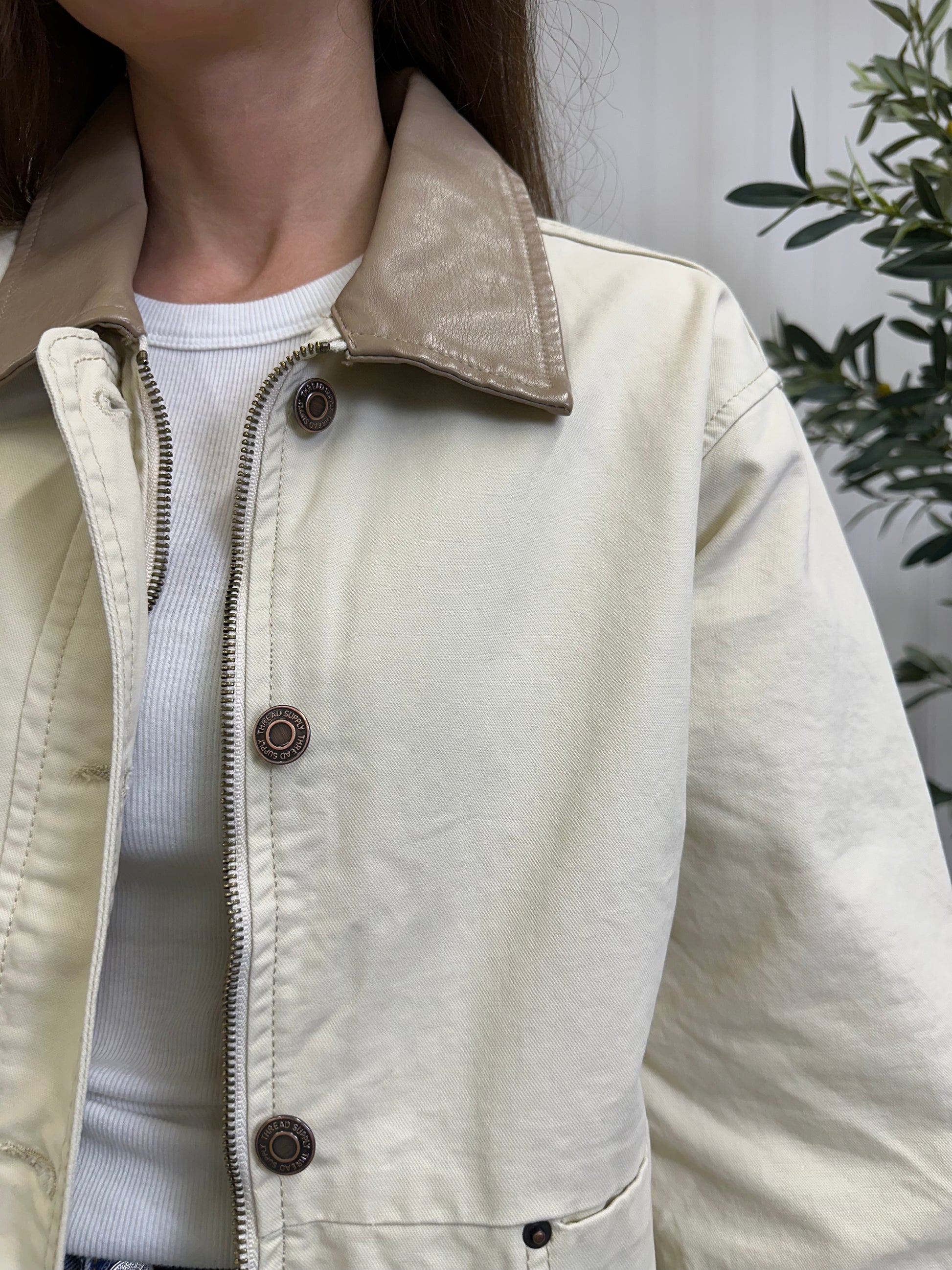The Paige Barn Jacket in Ecru