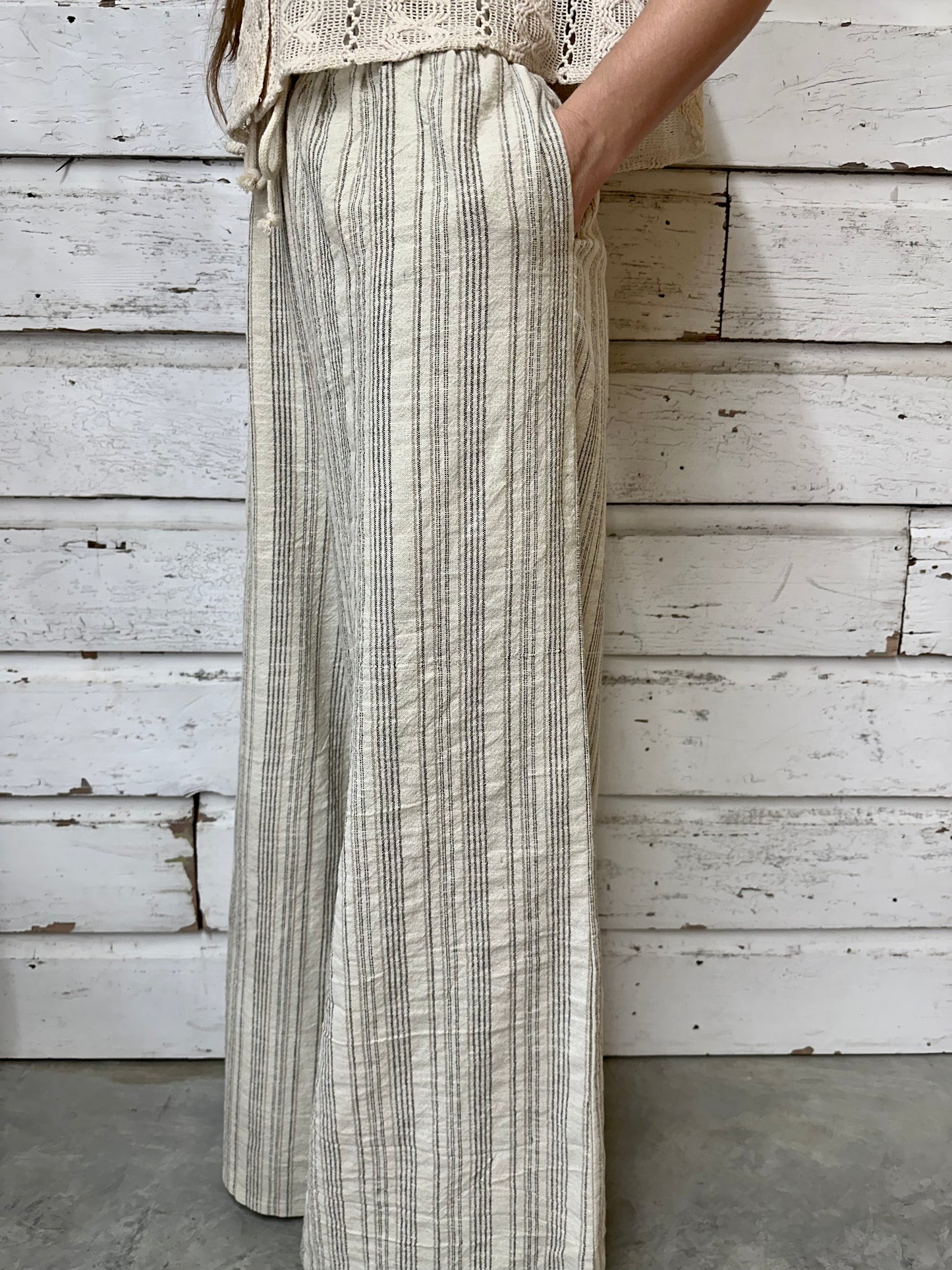 Maison Stripe Linen Blend Pants