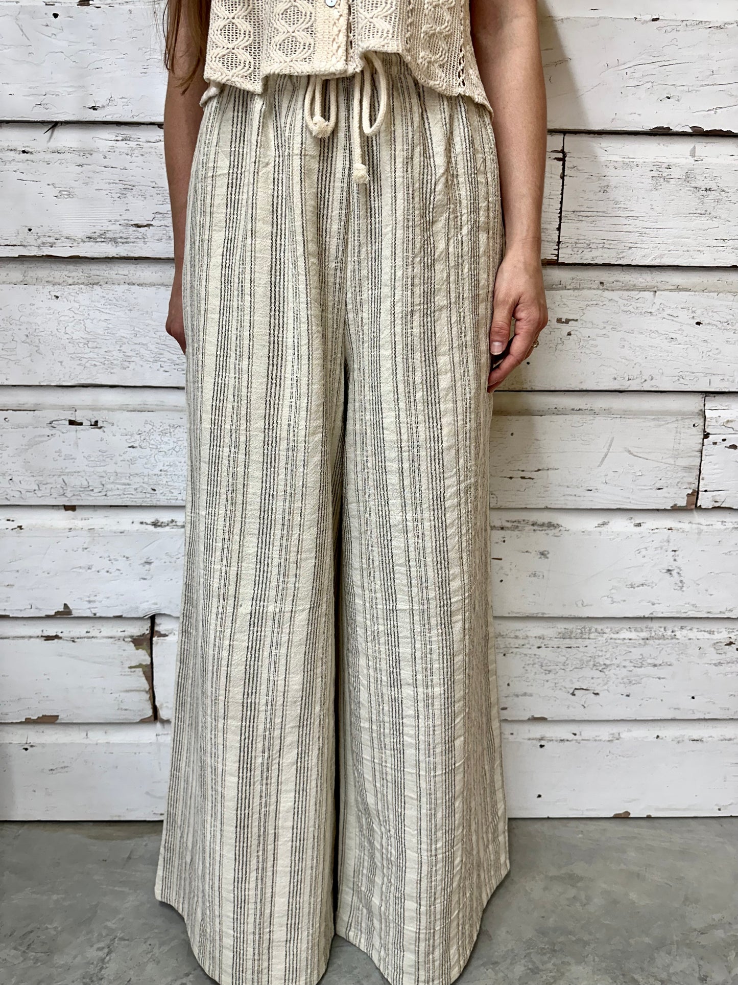 Maison Stripe Linen Blend Pants