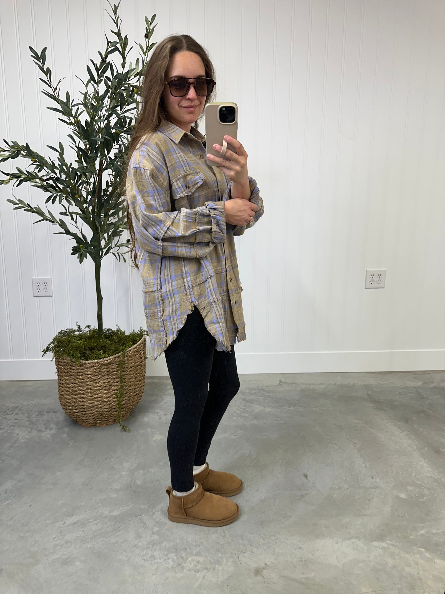 Backroads Oversized Flannel in Sage