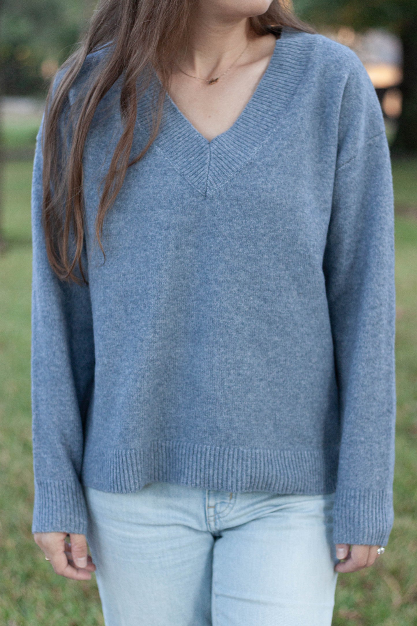 Sky Blue Boxy Cut Sweater