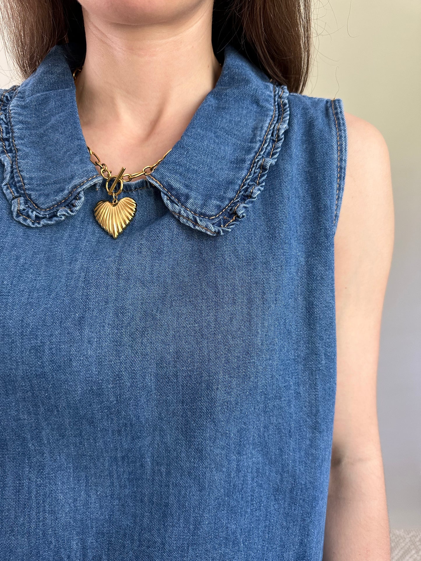 Lila Collared Denim Top