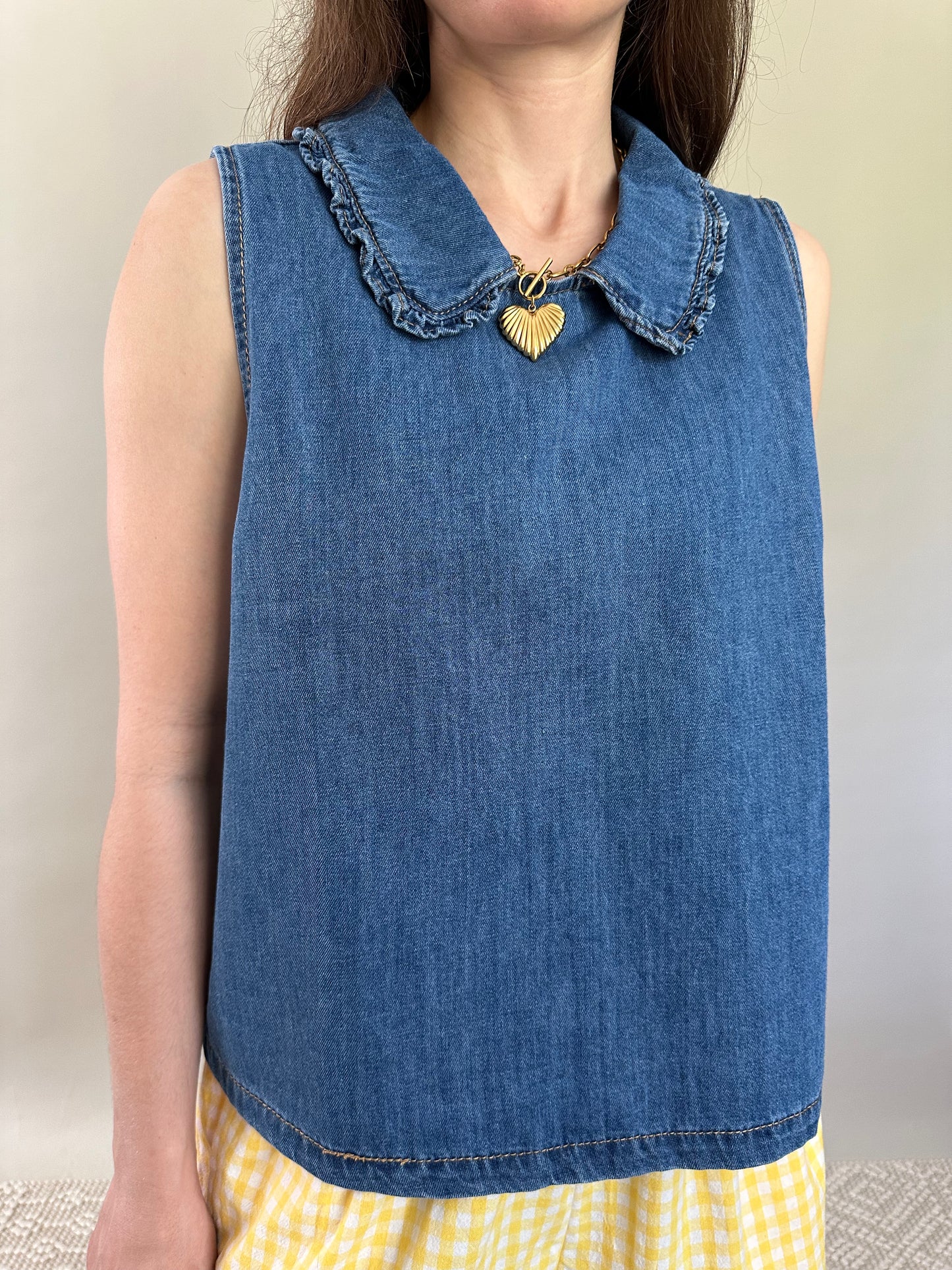 Lila Collared Denim Top