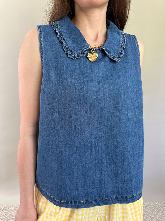 Lila Collared Denim Top