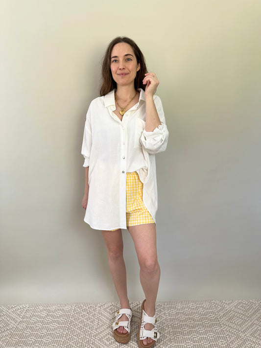 Elowen Linen Blend Button Up Shirt