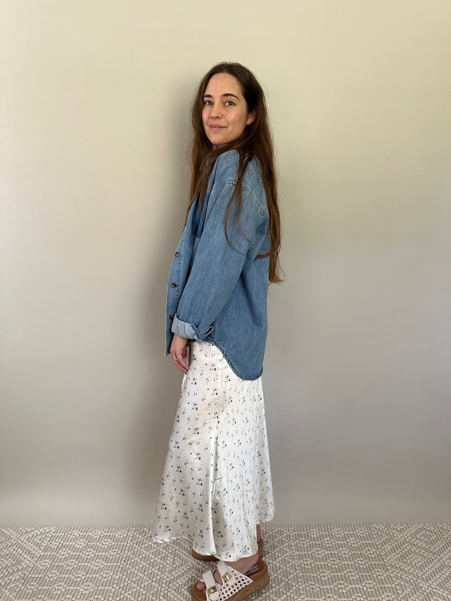 Ditsy Blue Floral Skirt