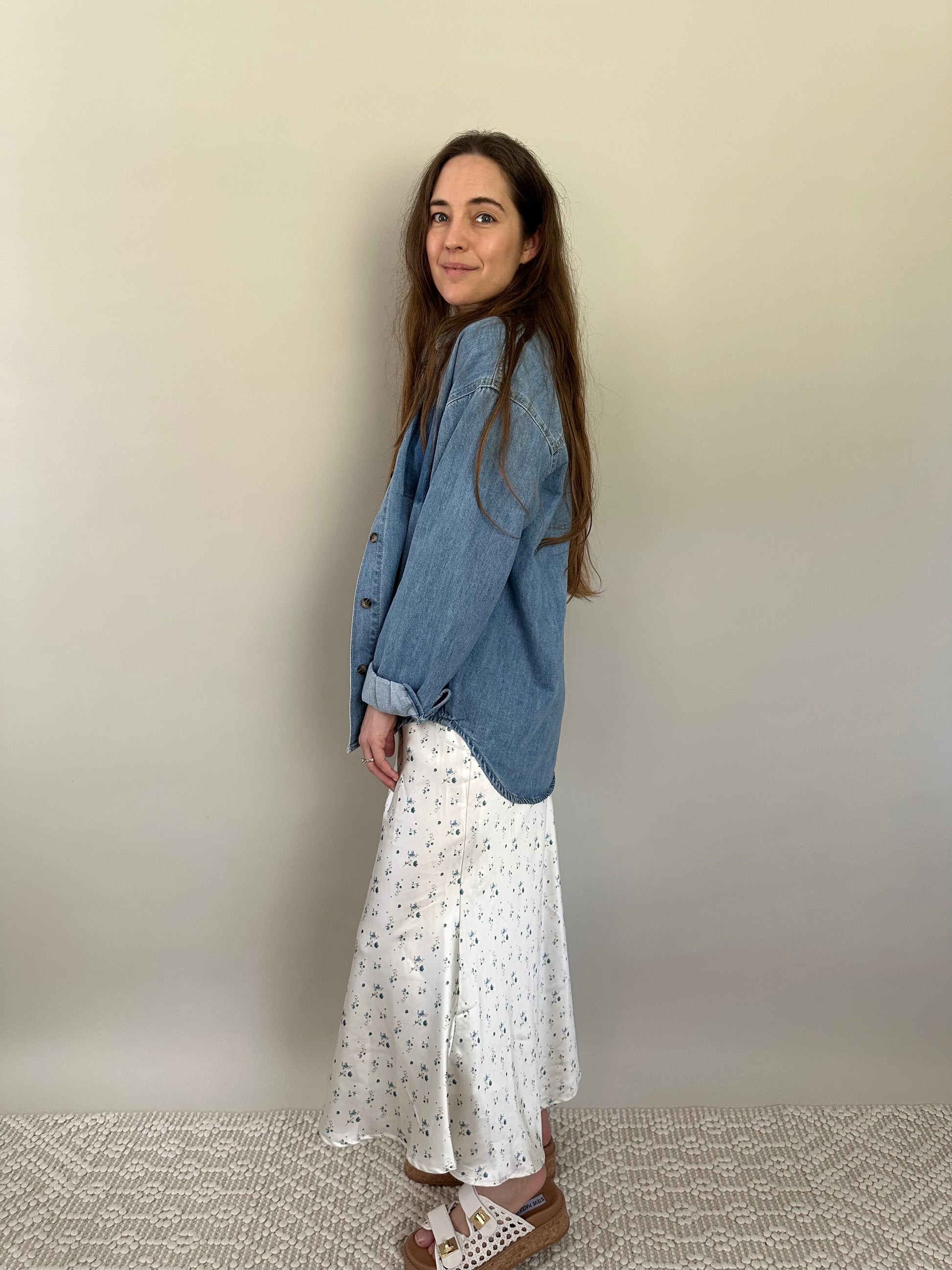 Ditsy Blue Floral Skirt