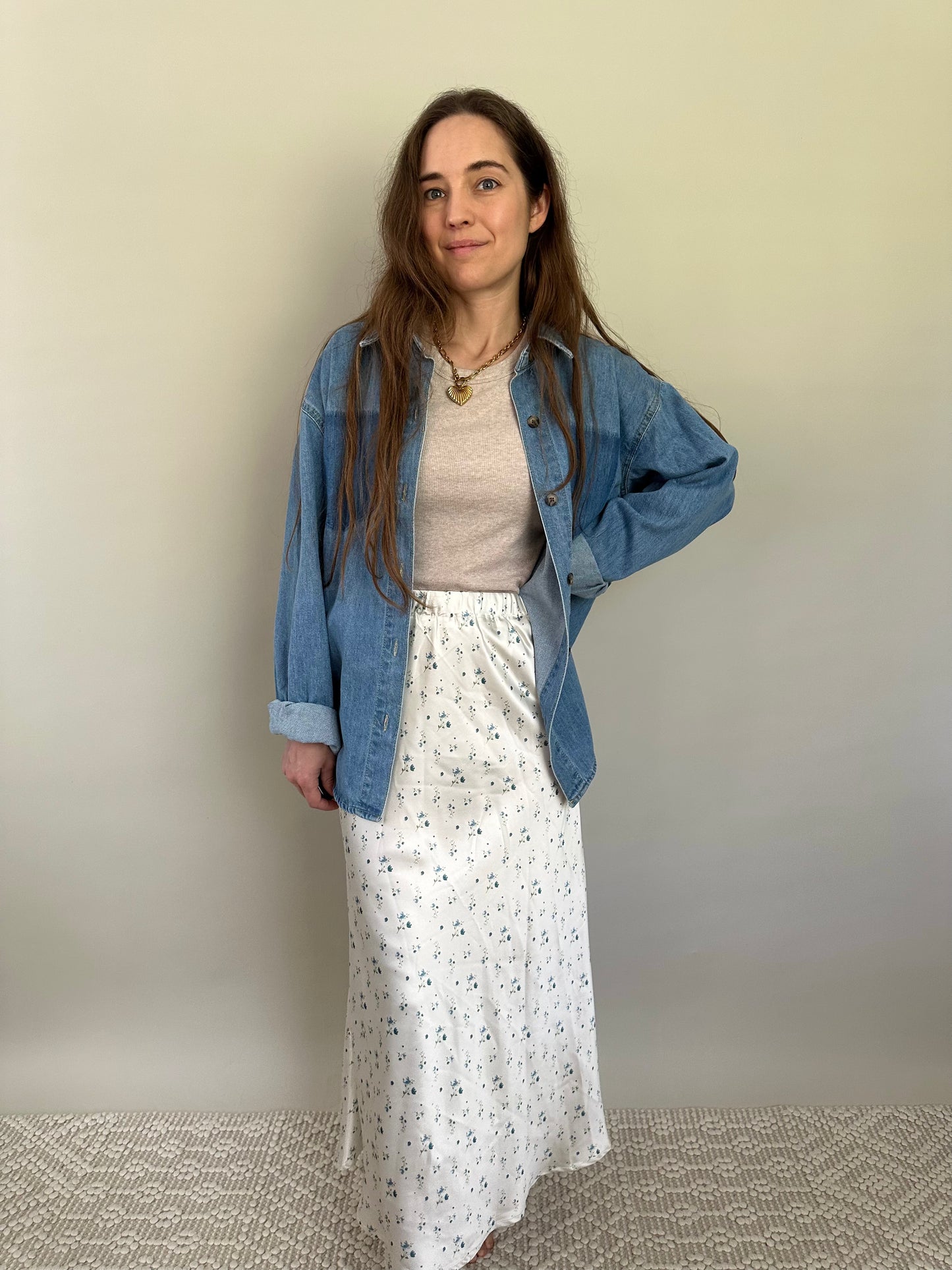 Blue Blossom Floral Skirt