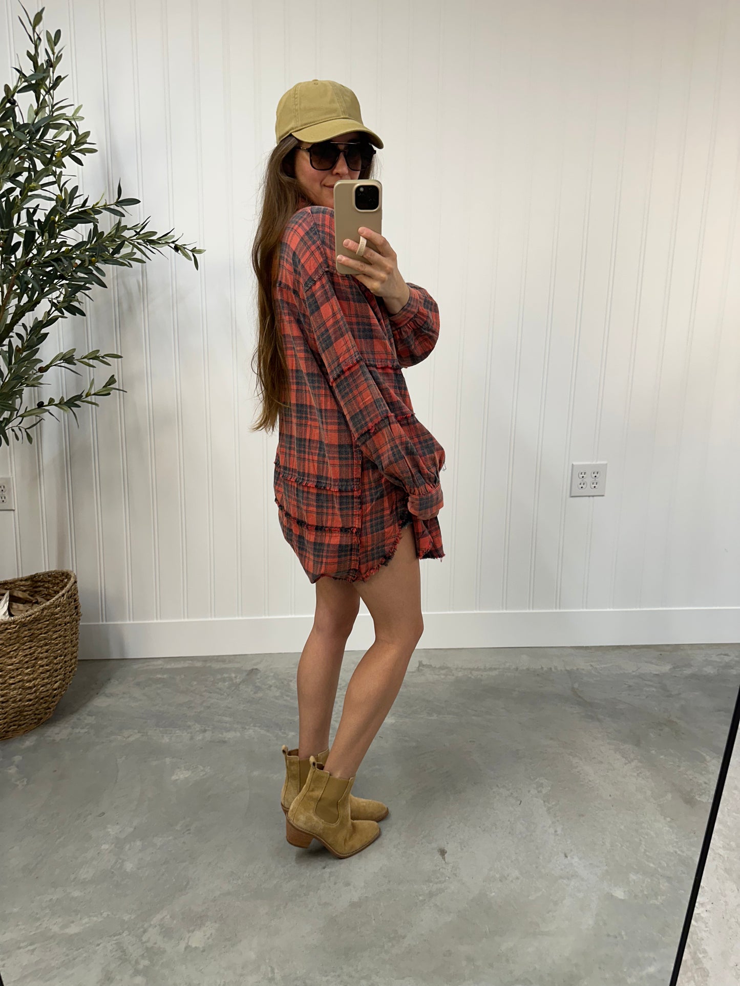 Backroads Oversized Flannel in Claystone