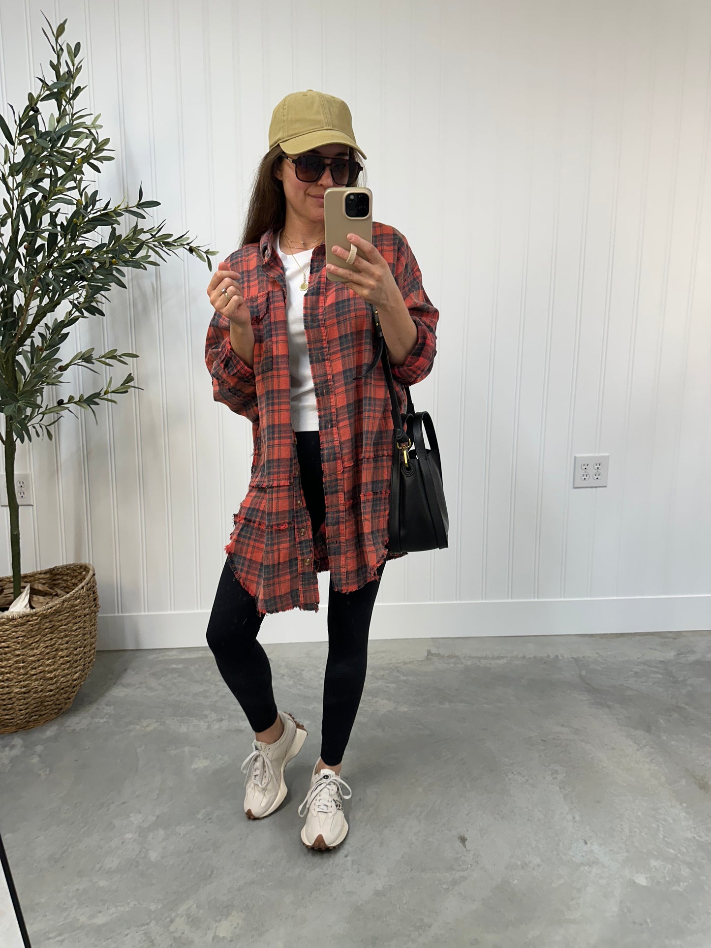 Backroads Oversized Flannel in Claystone