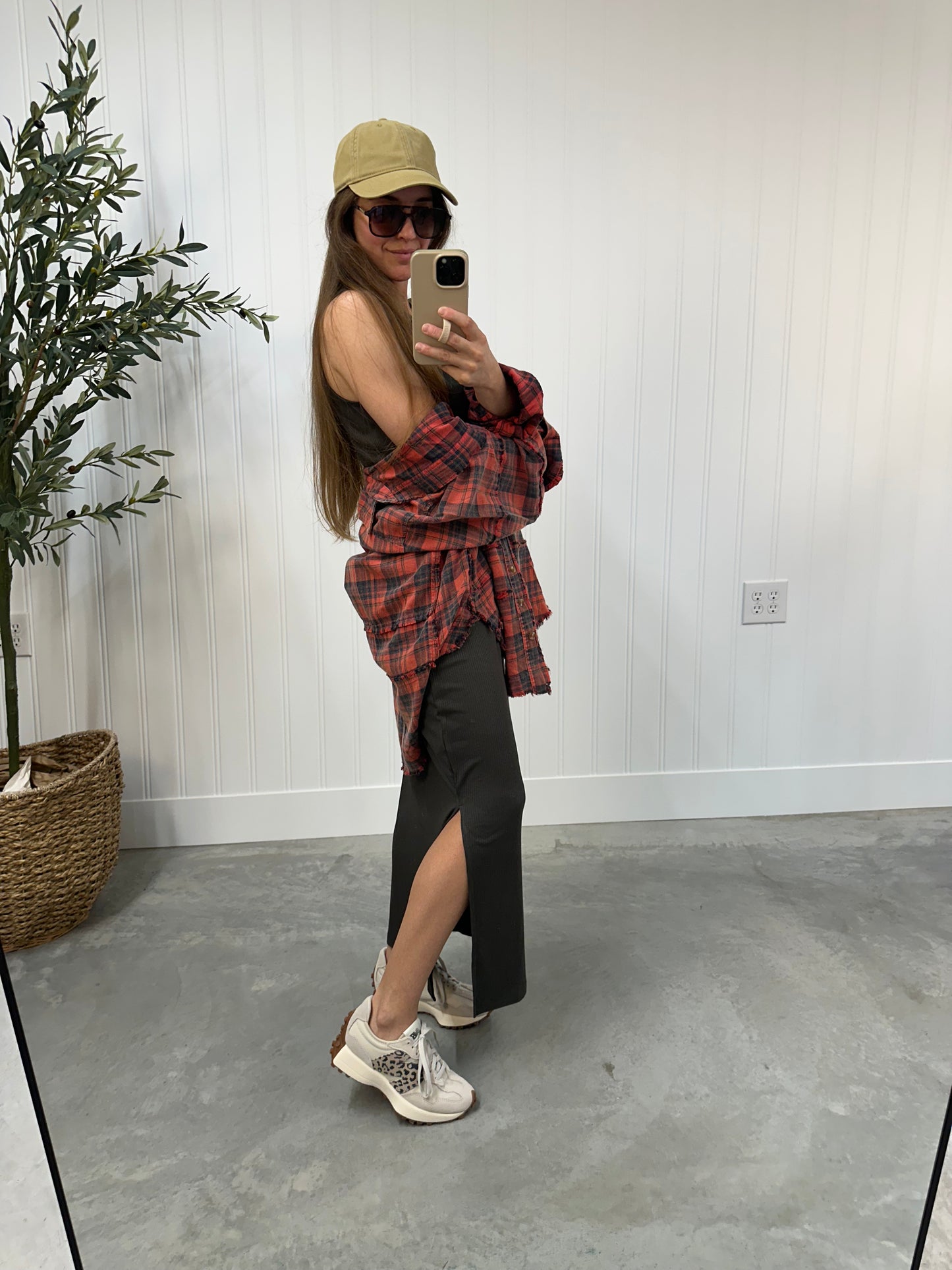 Backroads Oversized Flannel in Claystone