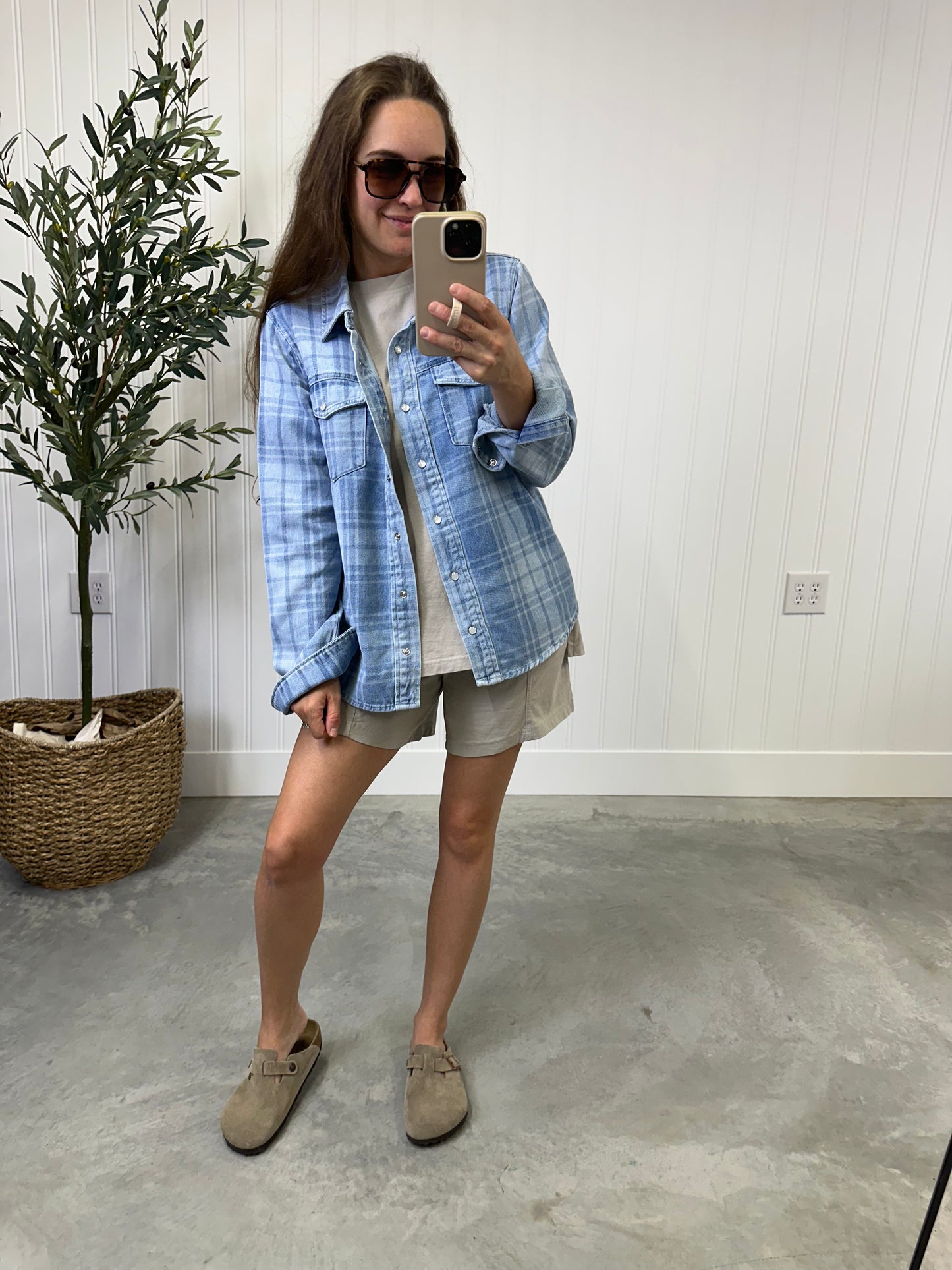Levy Denim Plaid Shacket