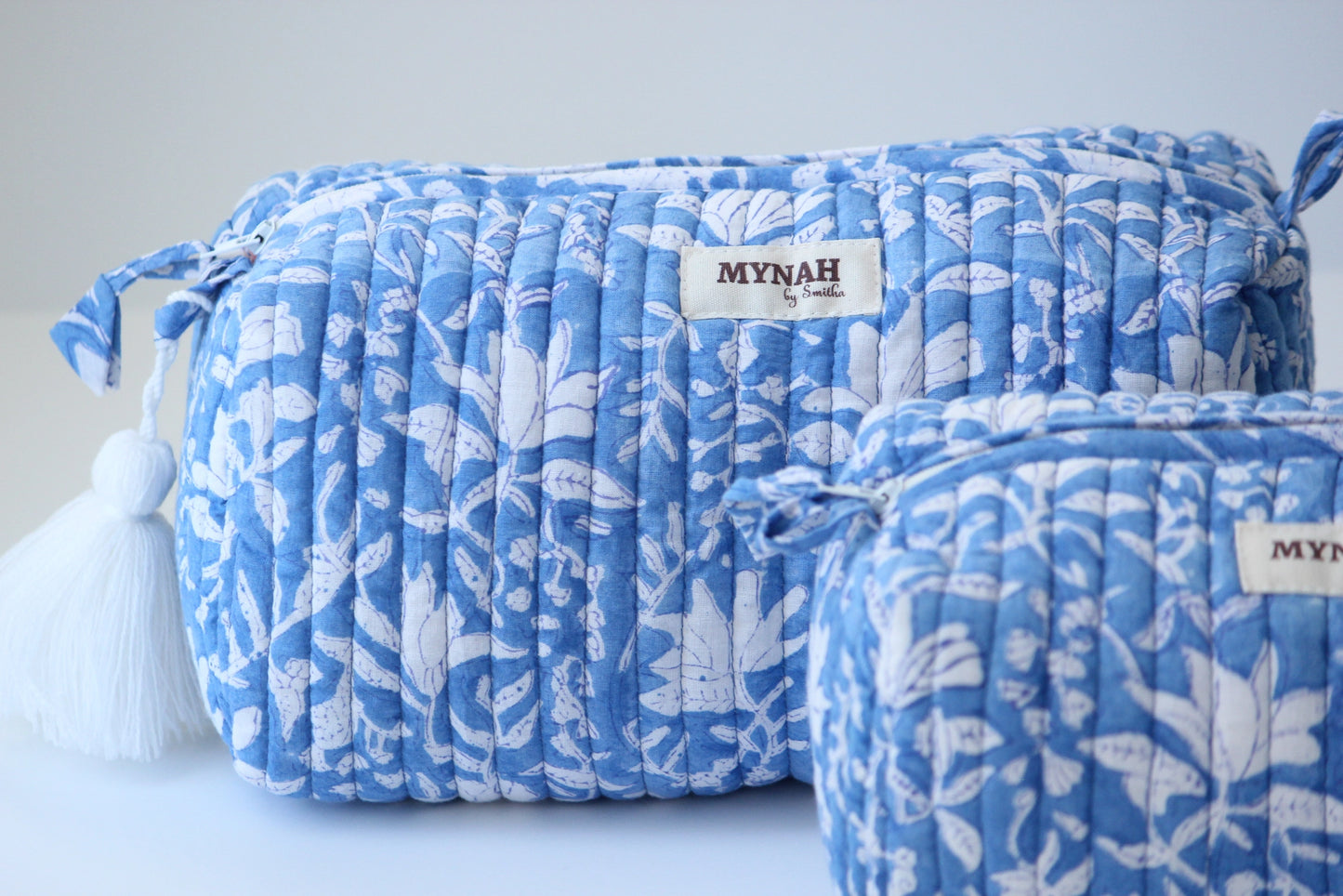 Sky Blue Quilted Travel Bag