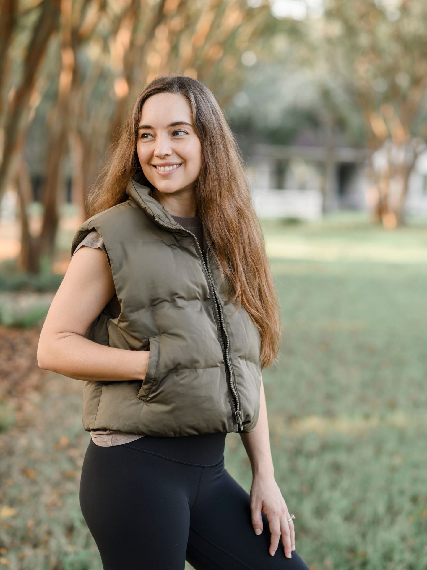 Olive Crop Vest