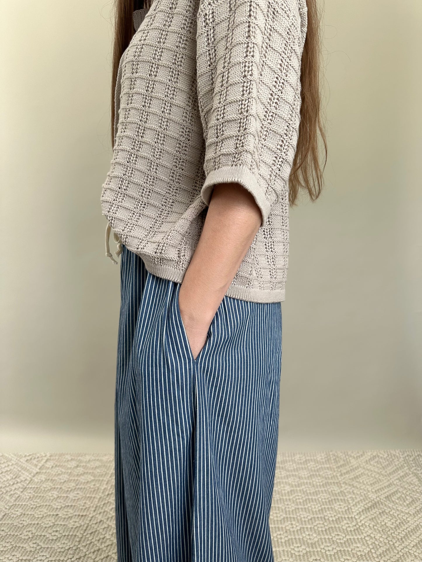 Marina Wide Leg Pants Striped Linen