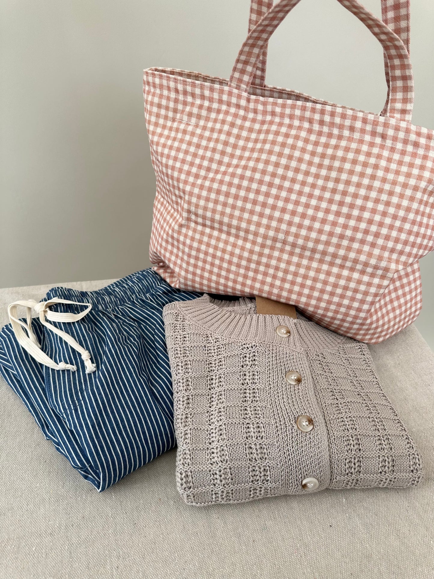 Chai Gingham Tote Bag