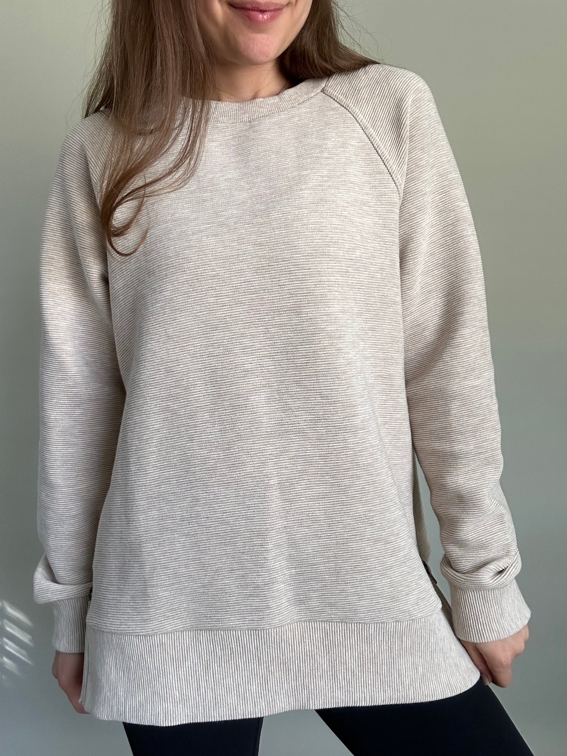 Textured Pullover with Side Zips
