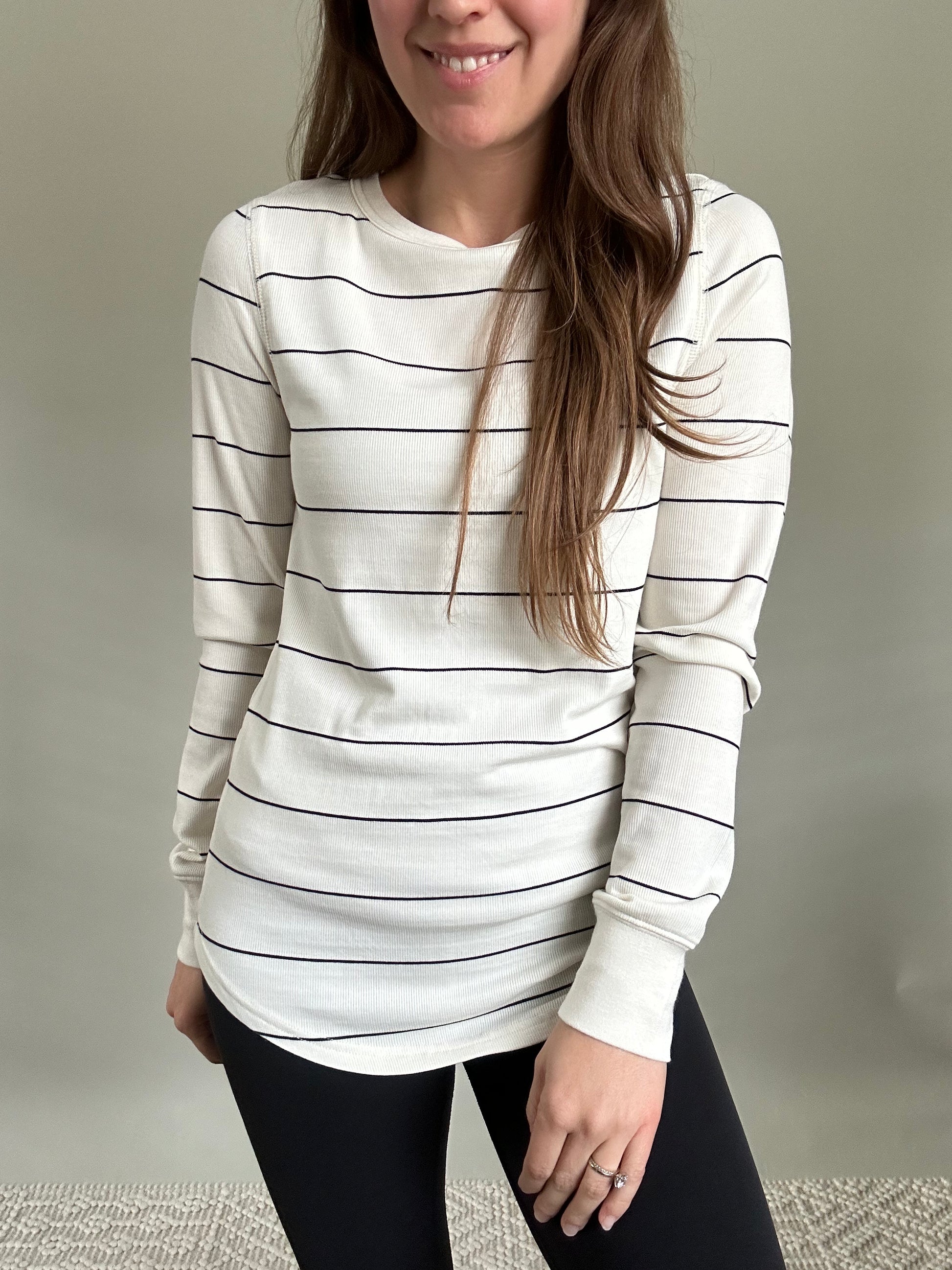 Emory Top - Black and ivory Stripe