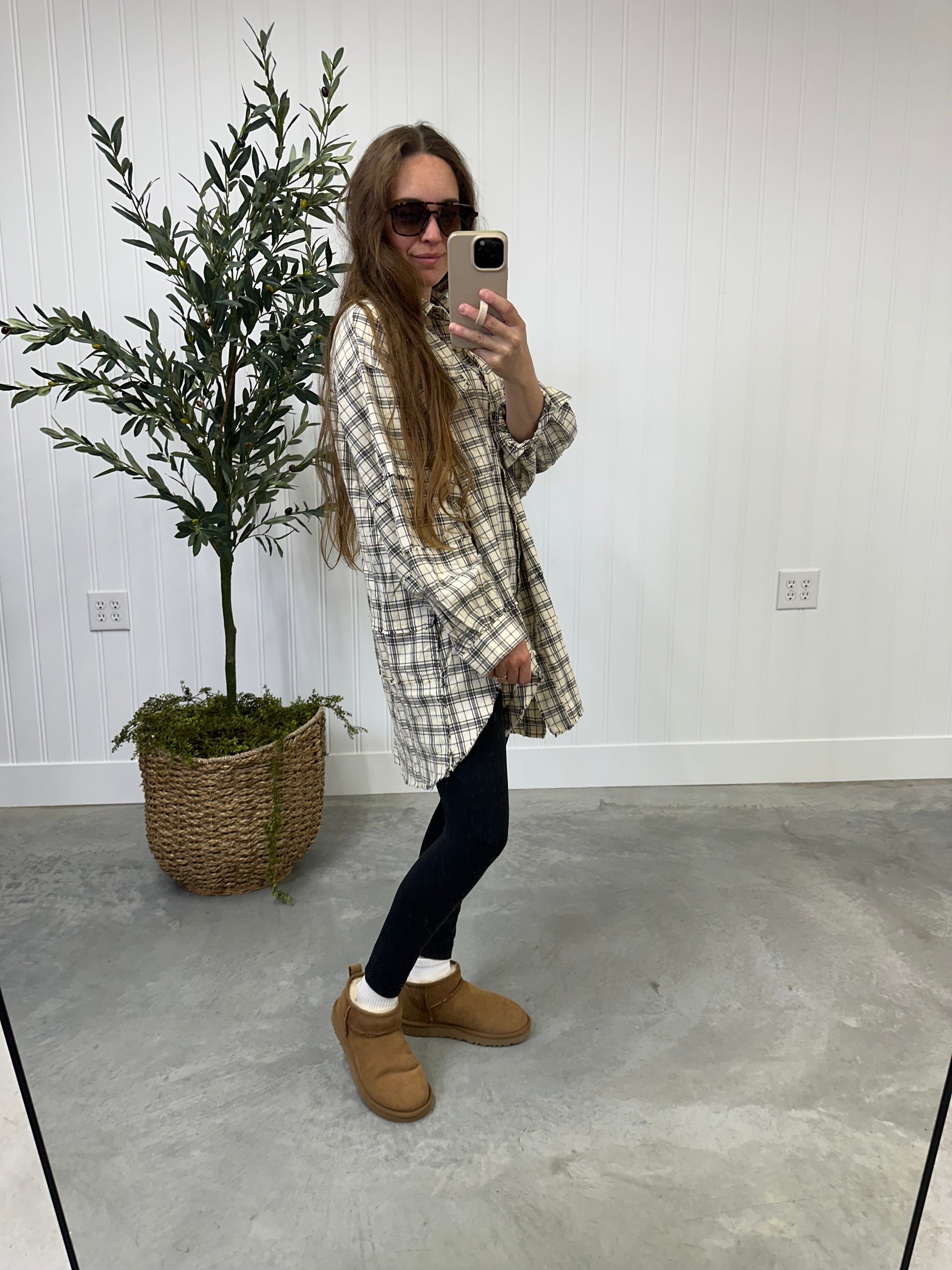 Backroads Oversized Flannel in Neutral