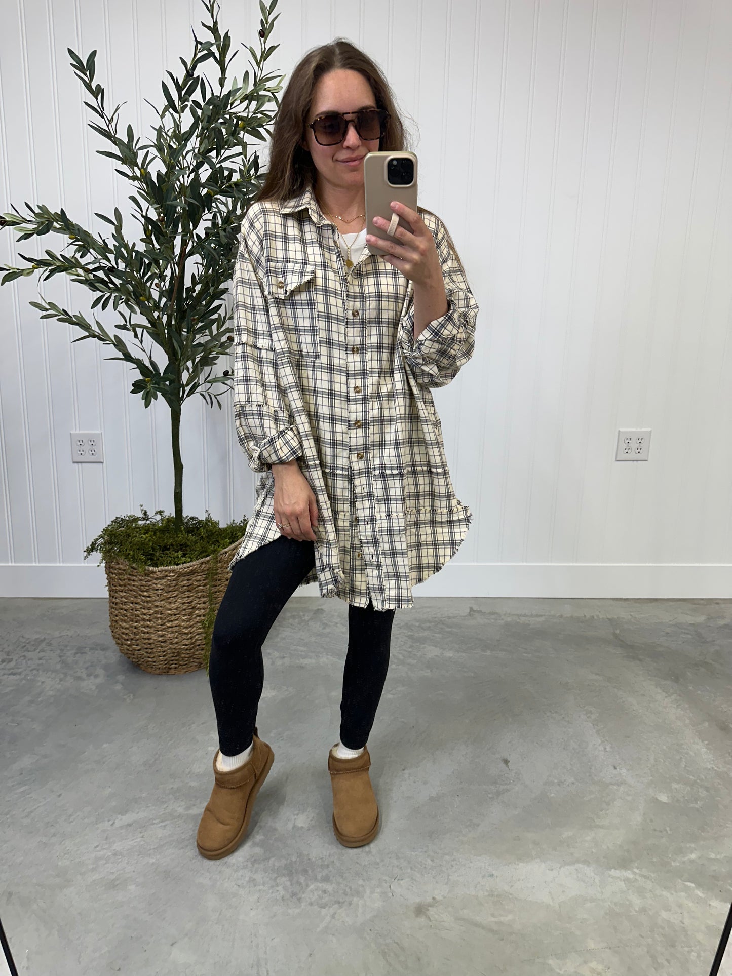 Backroads Oversized Flannel in Neutral