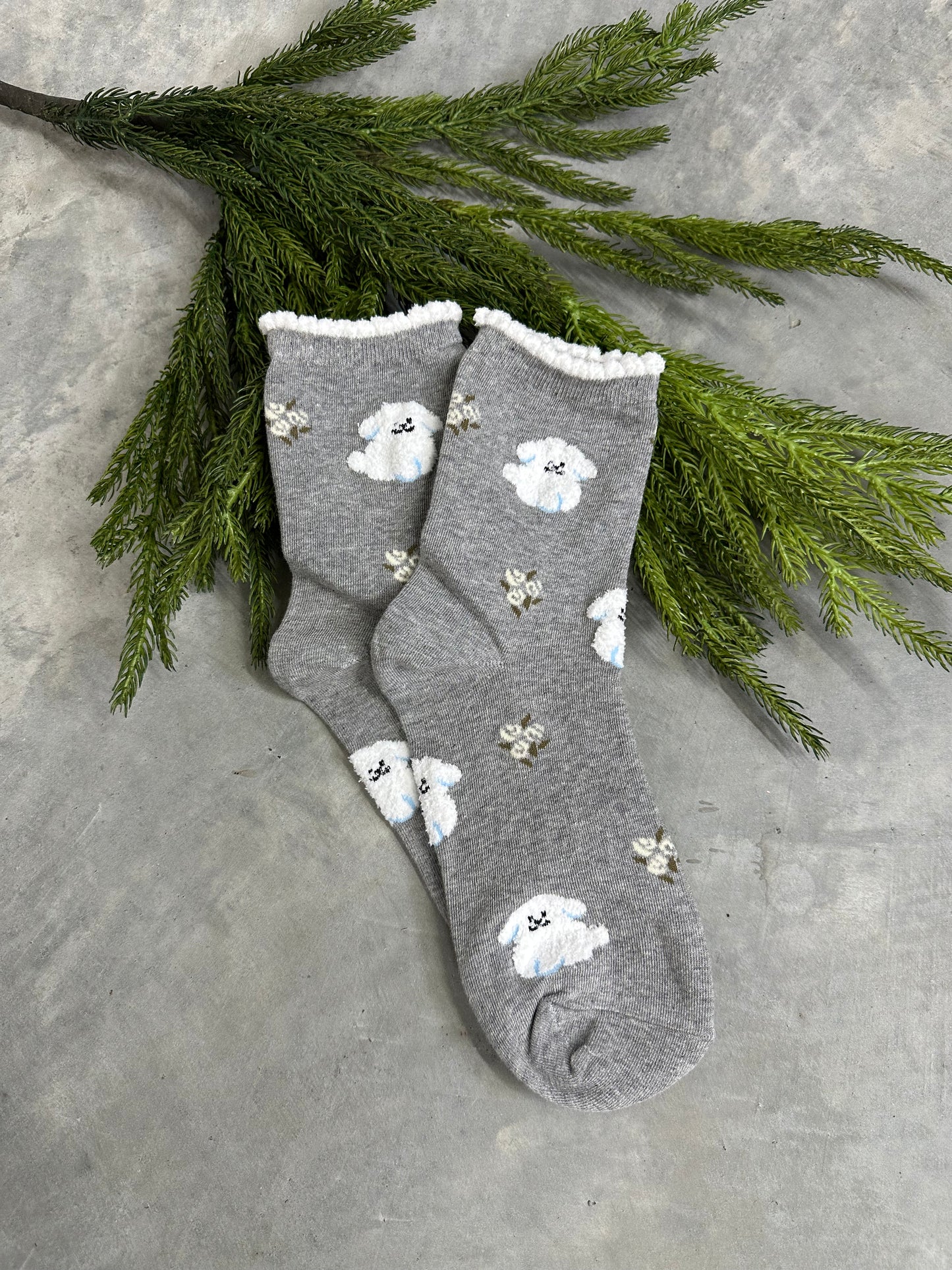 Cozy Cloud Dog Knit Socks