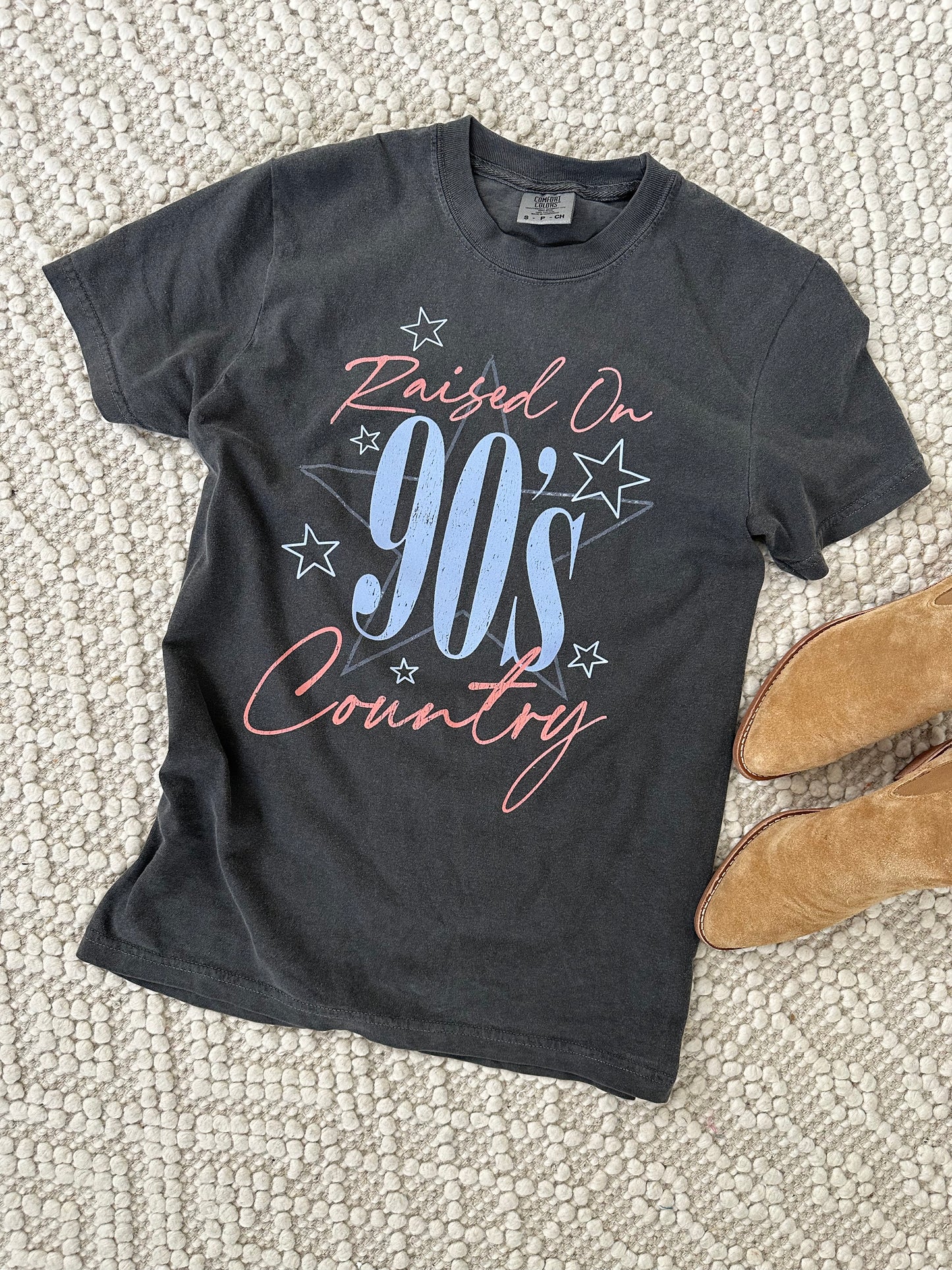 Comfort Colors Graphic Tee Raised on 90s Country Tee - Pepper