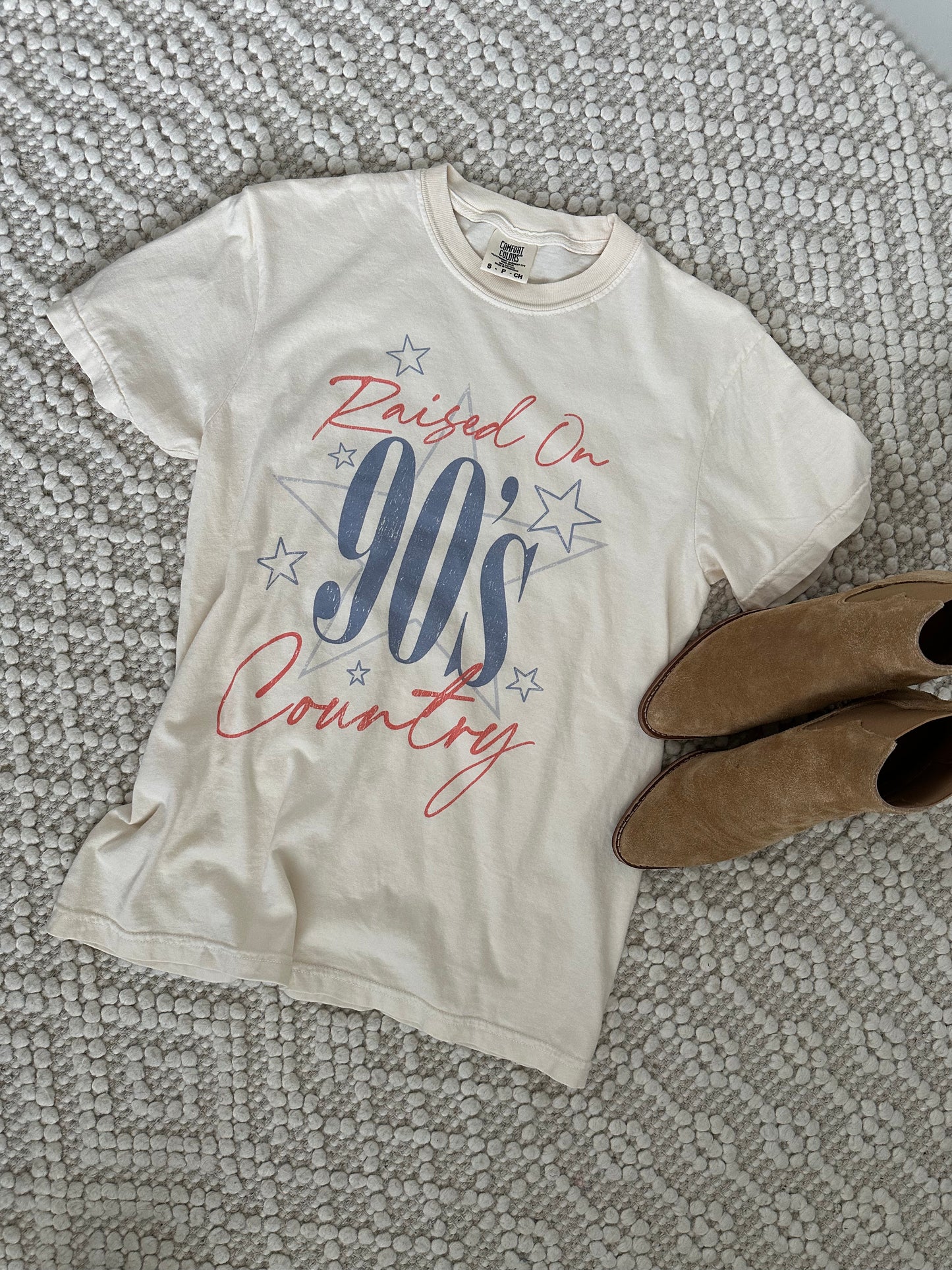 Comfort Colors Graphic Tee Raised on 90s Country Tee - Ivory