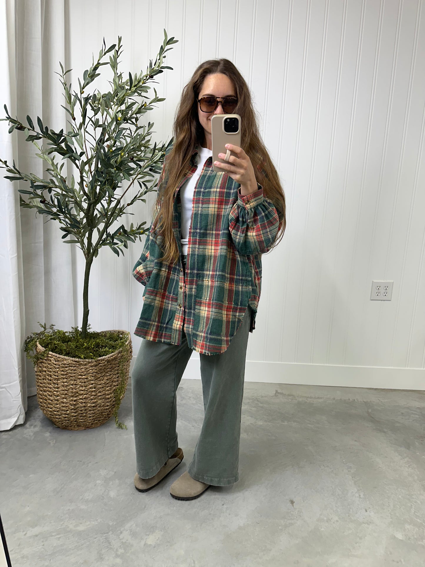 Backroads Oversized Flannel in Holly