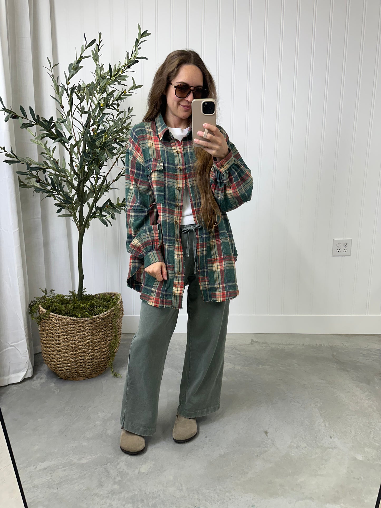 Backroads Oversized Flannel in Holly
