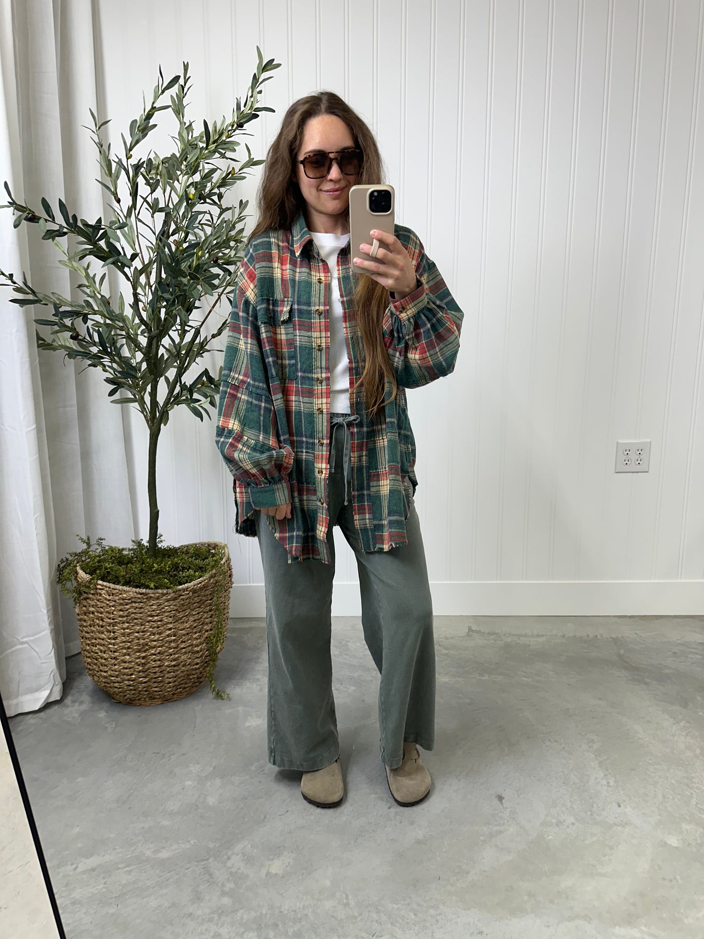 Backroads Oversized Flannel in Holly