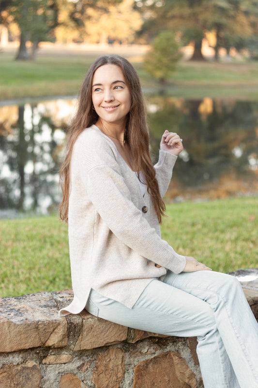 Oatmeal Button Up Cardigan