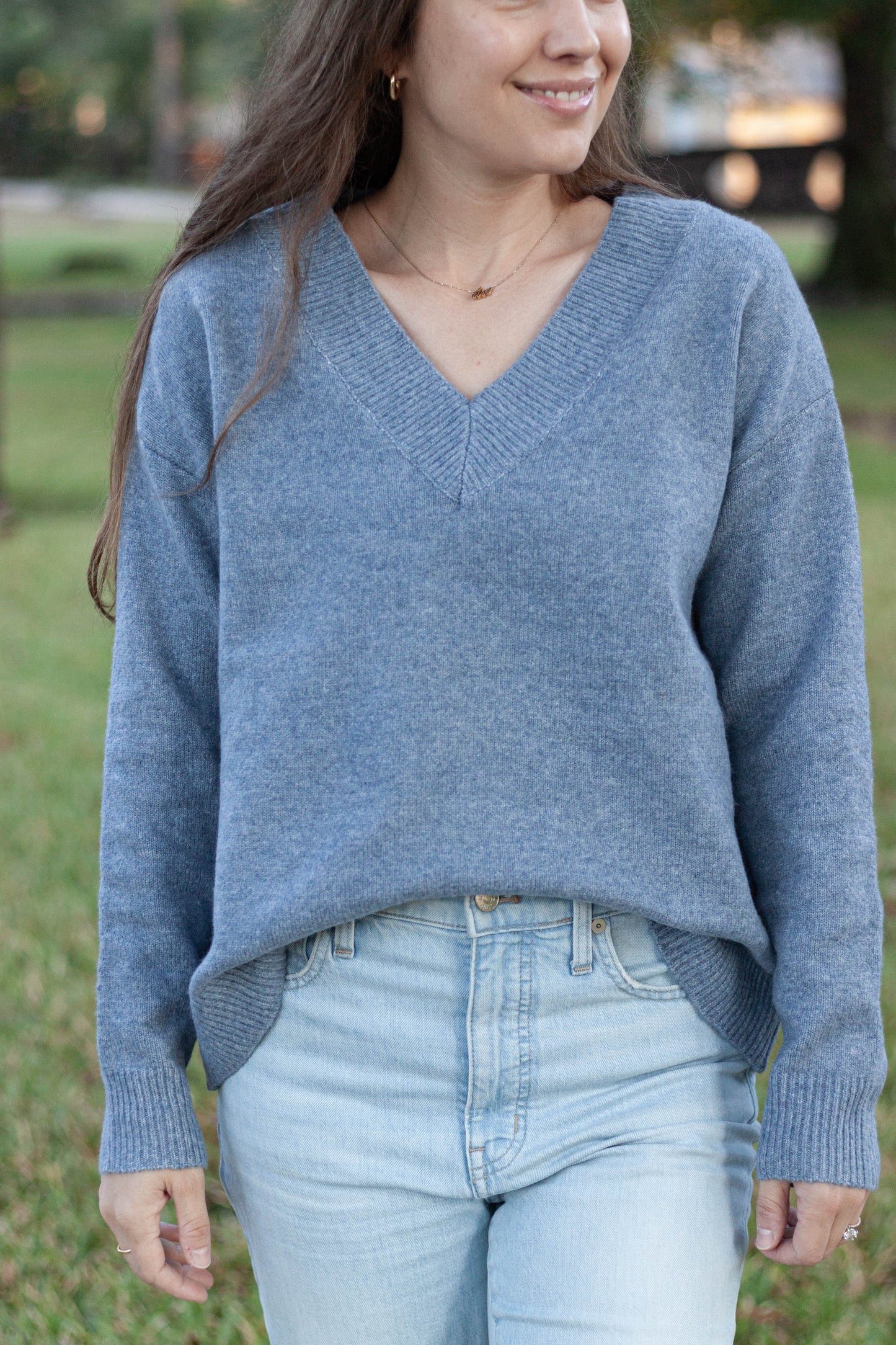 Sky Blue Boxy Cut Sweater