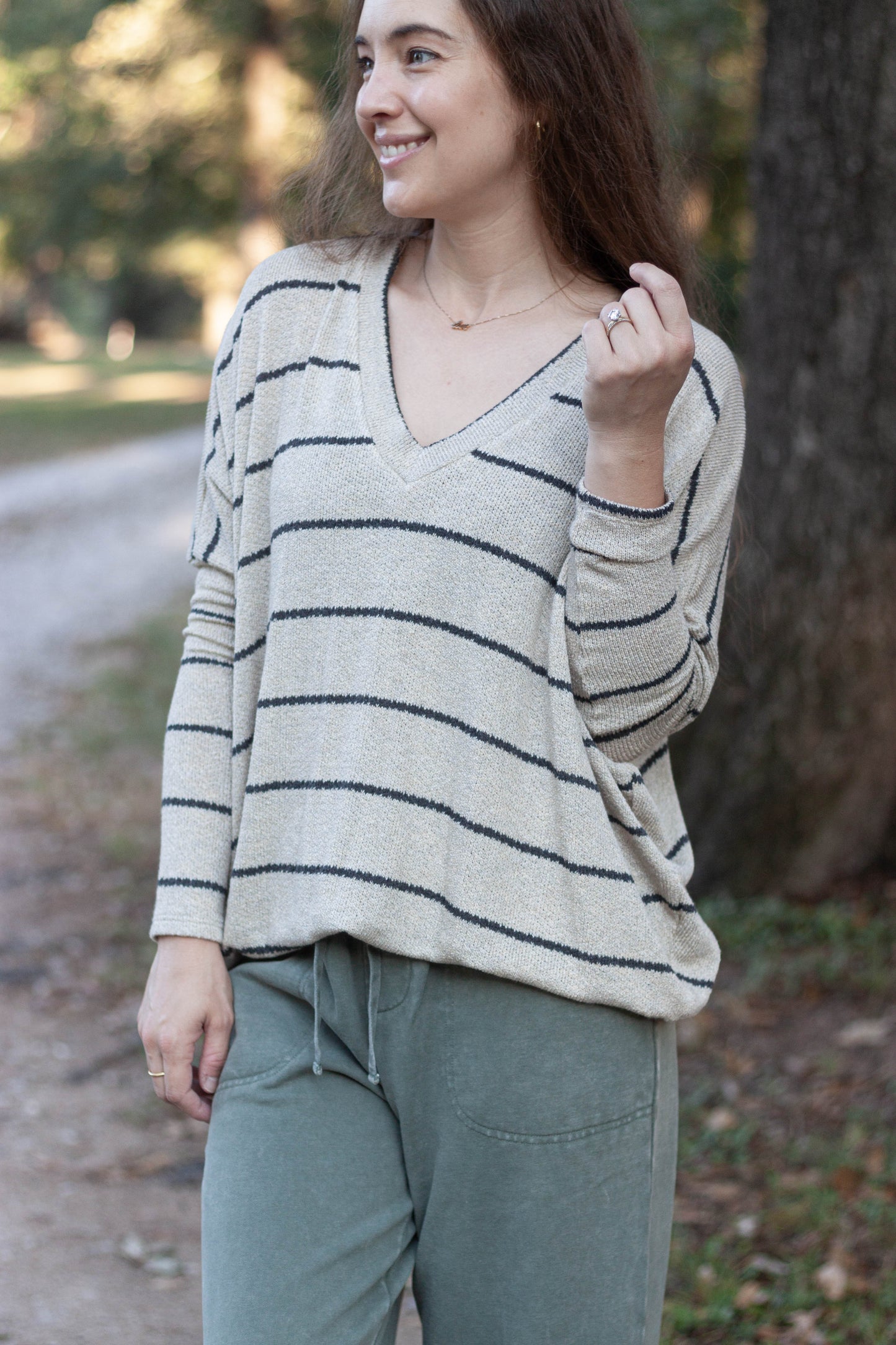 Taupe Slub Top