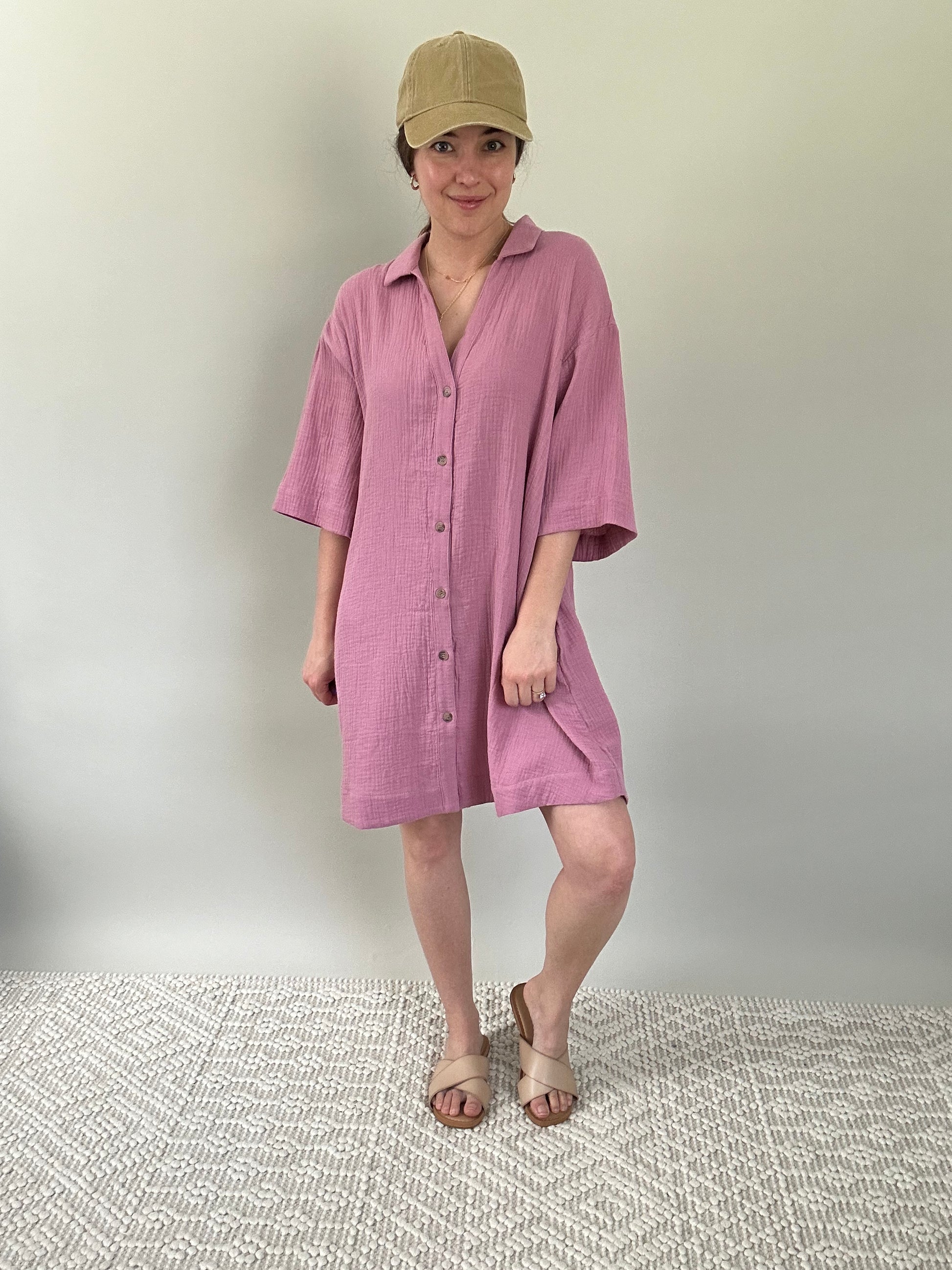 Orchid Gauze Dress with Pockets