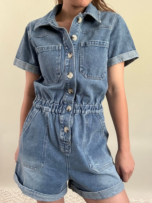 Denim Romper