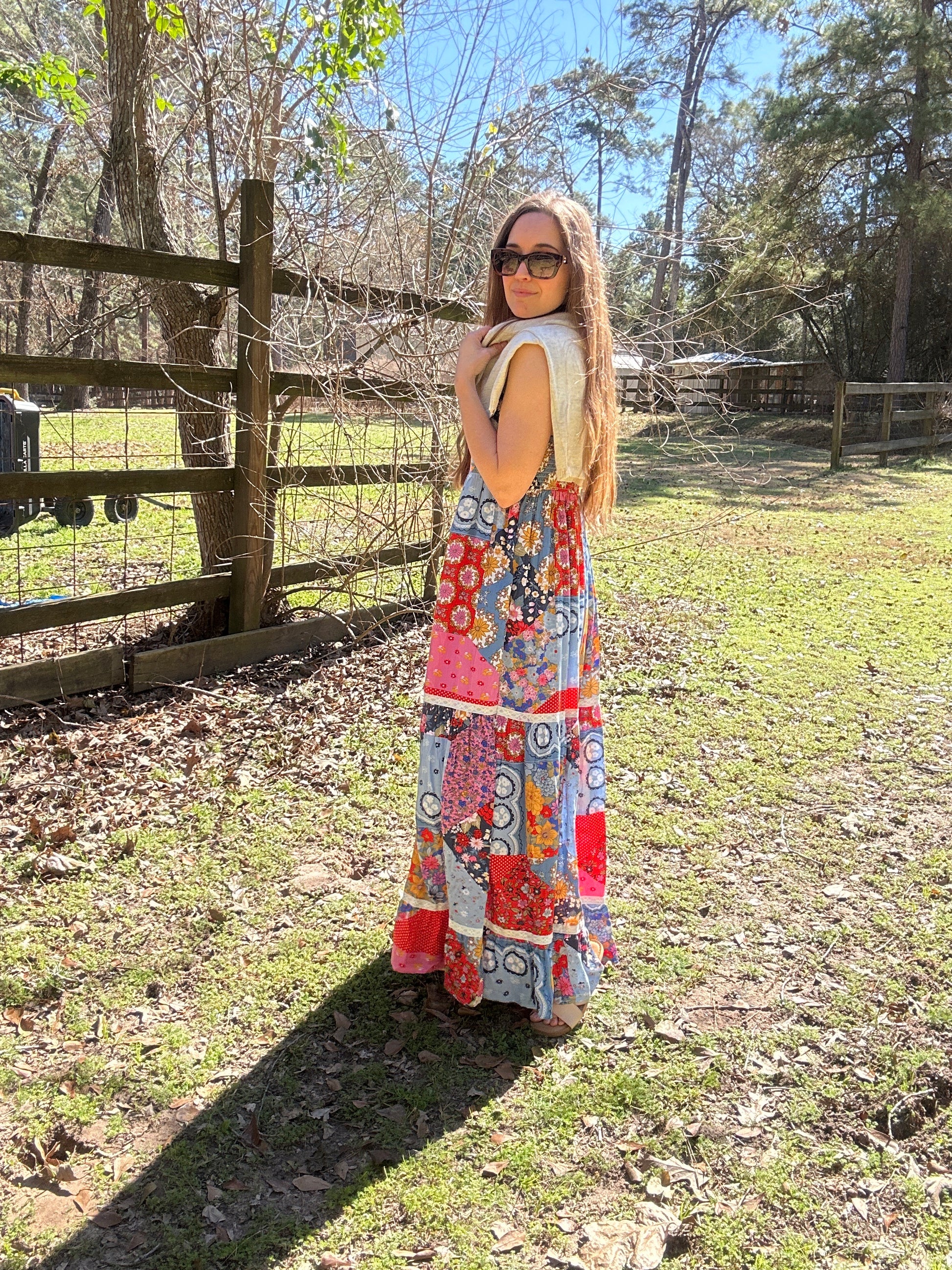 Vintage Floral Maxi Dress