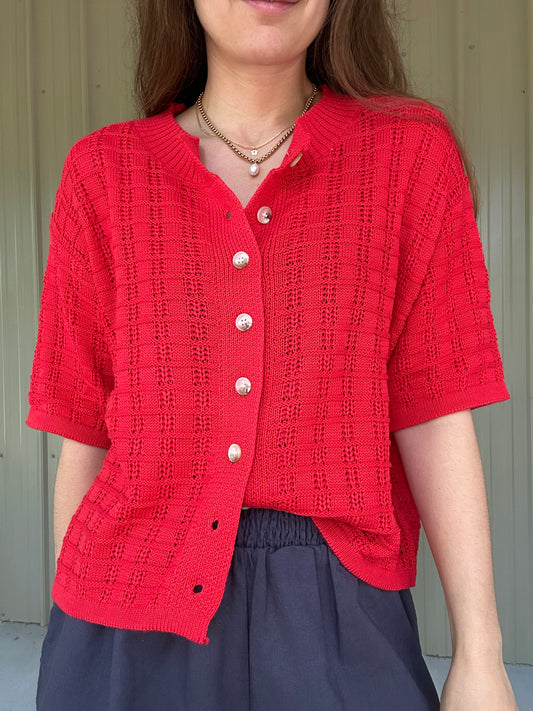 Poppy Knit Button Up Cardigan