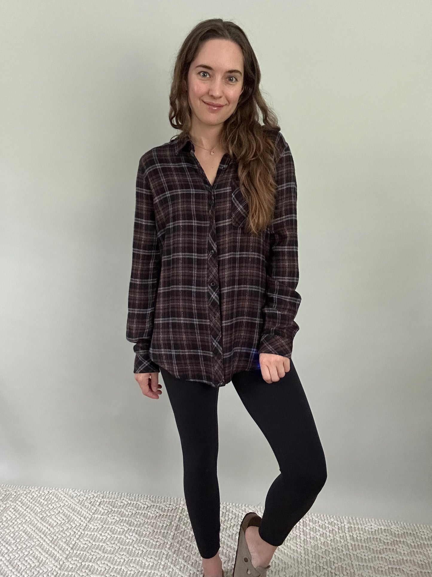 The Rowan Flannel. Black and brown soft flannel.