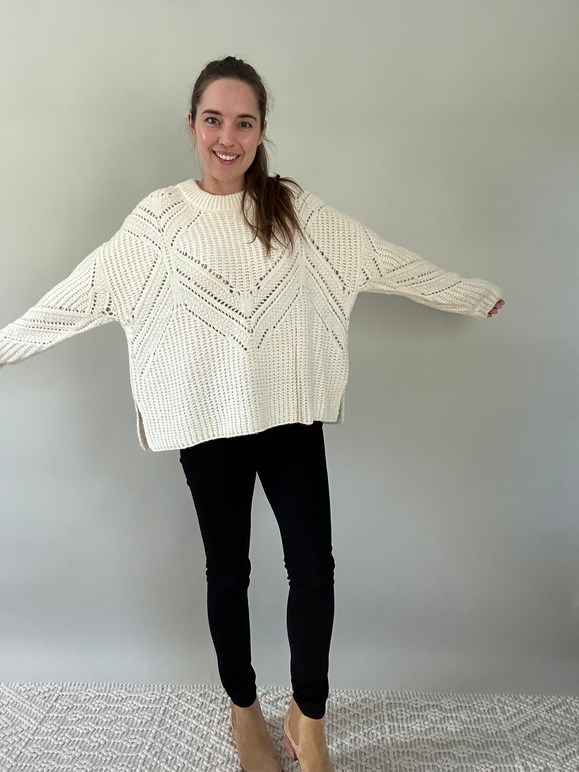 The Julia Sweater - ivory cable knit