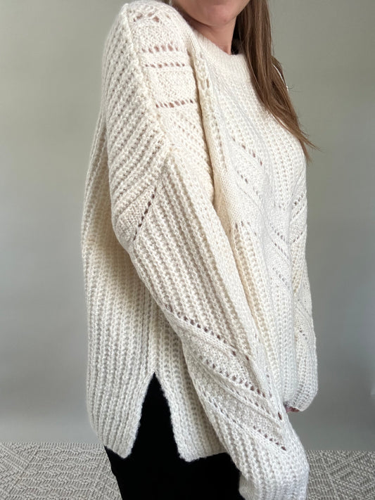 The Julia Sweater - ivory cable knit