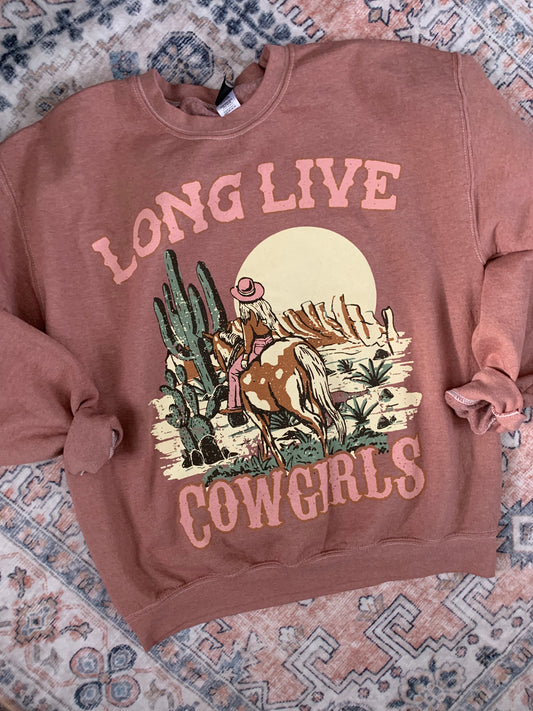 Long Live Cowgirls Sweatshirt Mauve Color