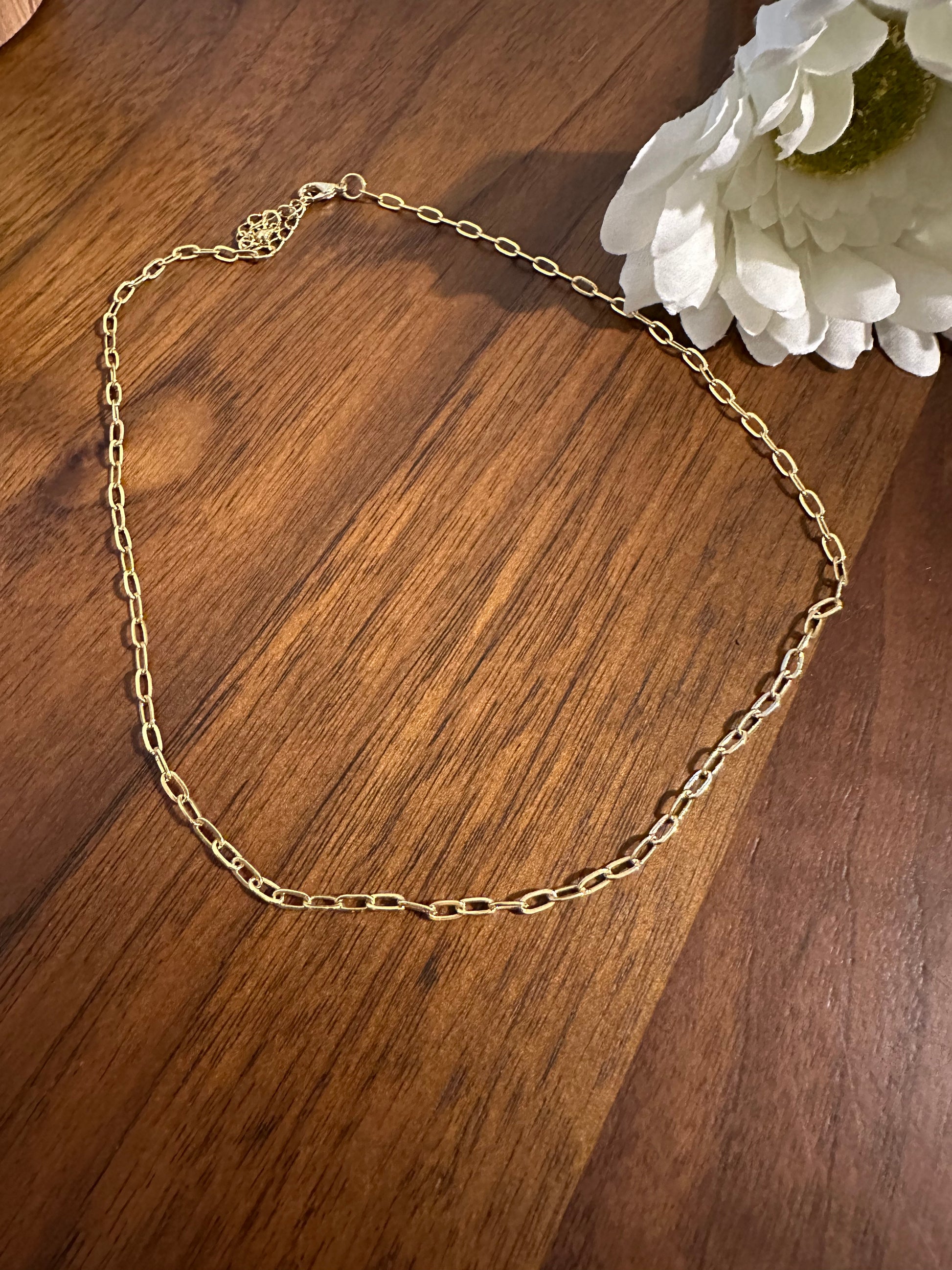Small Gold Paperclip Necklace